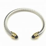 David Yurman 5Mm金头黑钻手镯. 建议适合佩戴的手围15-20Cm 编号Dysz-144
