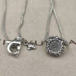david Yurman 8Mm主石四爪宝石项链。紫钻、蓝钻、黄钻、黑钻、珍珠五种款式。链条粗1.5Mm，长度45+5Cm延迟链 编号Dyxl-05 55