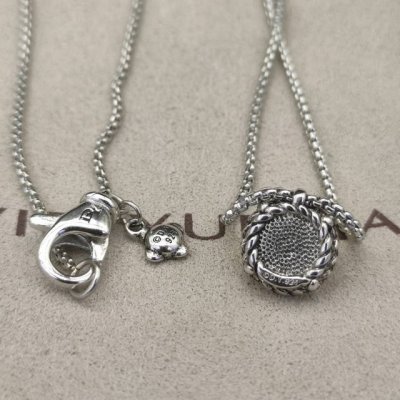 david Yurman 8Mm主石四爪宝石项链。紫钻、蓝钻、黄钻、黑钻、珍珠五种款式。链条粗1.5Mm，长度45+5Cm延迟链 编号Dyxl-05 55