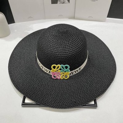 特价 配防尘袋 Loewe罗意威 2025新款草编大牌织带沙滩帽草帽 度假休闲必备 优雅大方的一款
