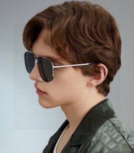 Gucci 男款炫彩飞行员偏光太阳镜 材质 高清尼龙加厚卡槽高清偏光镜片 无边框镜架颜型号 G31809