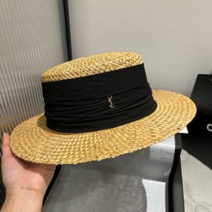 ysl圣罗兰新款平顶礼帽 麦杆草礼帽 头围57Cm