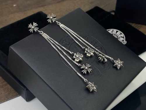 Chrome Hearts 克罗心流苏耳钉三元素十字架流苏耳钉