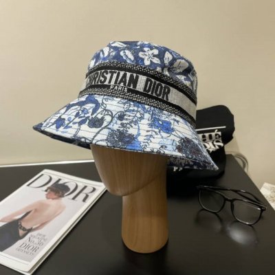 原单品质 迪奥Dior 官网同步上线 花卉韩版新款重工定制款1:1原单品质 男女通用渔夫帽 绵麻地质面料 原版质量专柜