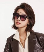 Gucci 2025开春新款 潮流爆款 时尚圆框偏光太阳镜 高品质 佩戴舒适 网红潮款墨镜 女士高清尼龙偏光太阳镜 高品质Tr镜框 型号 G7312