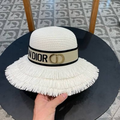Dior迪奥草帽2025新款款圆顶细草礼帽草帽 做工细节精细 简约大方 百搭单品 出街首选 真的超美 名媛风