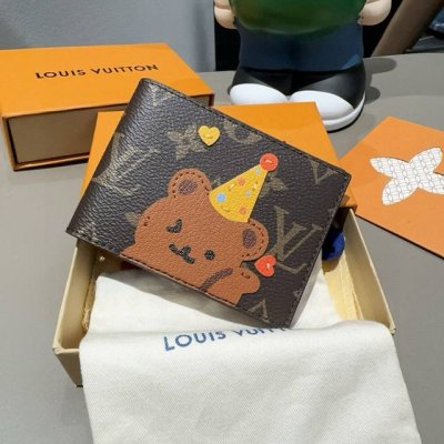 Lv卡通经典老花证件皮夹零钱包，唐老鸭 小柴犬图案，可放驾驶证 通行证 身份证等各种证件经典老花卡包 超纤材质 手感舒适