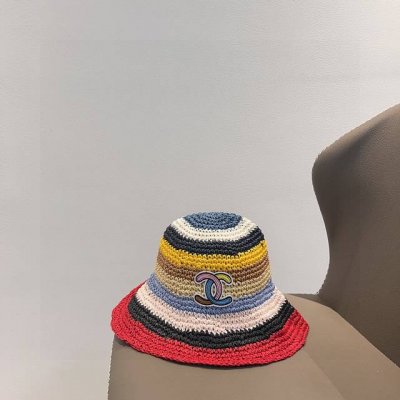 特 配防尘袋 Chanel香奈儿 2025新款彩虹热巴同款编织渔夫帽，百搭日常款～出街必备