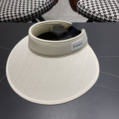 Moncler蒙口 帽子女夏天空顶帽高级感珍珠遮阳帽防紫外线 透气遮脸太阳帽潮