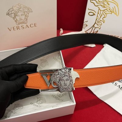 Versace 范思哲 美杜莎皮带 双面Togo荔枝皮 搭配美人头钢扣 双面可用