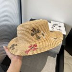 克罗心拉菲草遮阳帽 夏日出游搭衣必备 头围57Cm