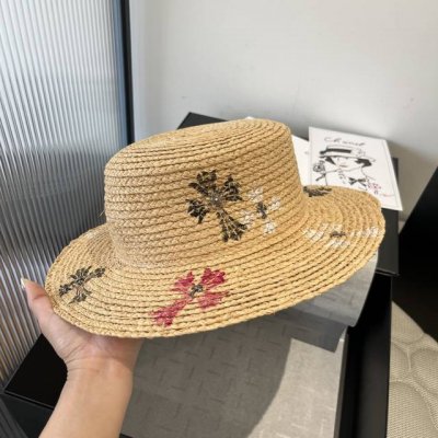 克罗心拉菲草遮阳帽 夏日出游搭衣必备 头围57Cm