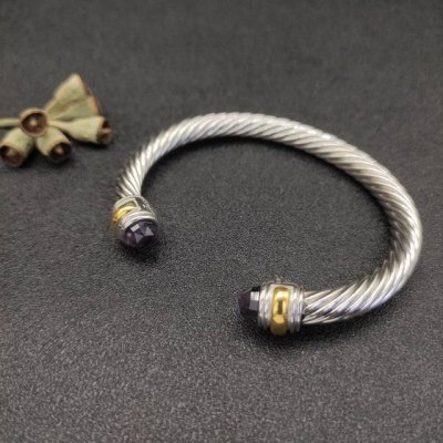 david Yurman 7Mm分色双钻头紫钻手镯。建议适合佩戴的手围16-20Cm 编号Dysz-061