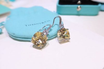 tiffany蒂芙尼 高级珠宝 定制奢华 方形黄钻 耳钉 高端定制原单925纯银材质 微镶 满钻 打造 超闪 质感超赞 上耳华丽 随便搭都超有气质的，完美Hol