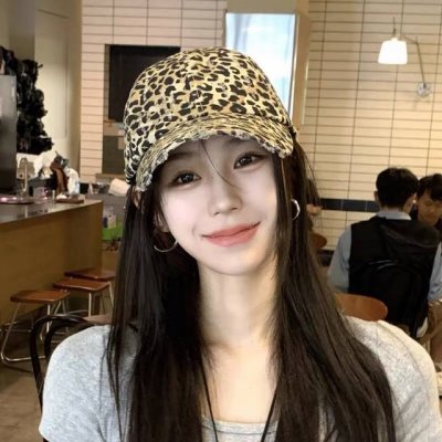 lv路易威登豹纹鸭舌帽女士夏季2025新款破洞帽子复古大头国显脸小防晒棒球帽