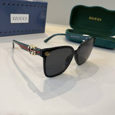 gucci古奇 2025官方早春新款 众多明星同款新款大框墨镜 宝丽来超清太阳镜