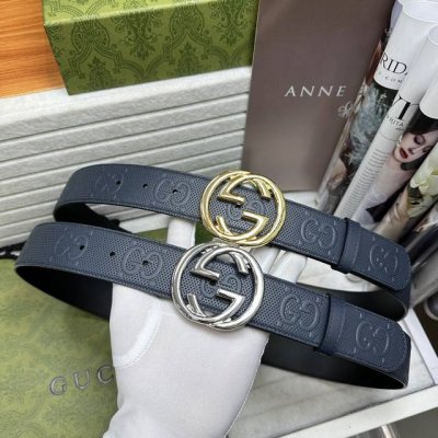特 Guccciii 宽度：4.0Cm，颜色：深兰色。带身采用深兰色真皮压浮雕大G印花搭配新款Gg互扣式铜金属扣头。意大利时尚精品1149840150