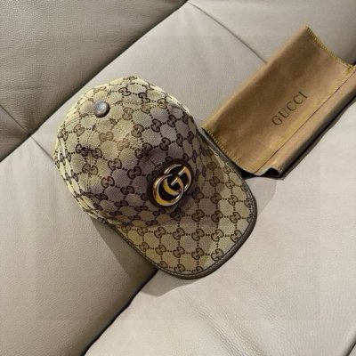 配包装布袋 Gucci 古奇 新款原单棒球帽 金属双G 专柜最新款 1:1开模订制 正版开模五金 原版帆布料+头层牛皮 原厂品质 质量超赞 基础头围56 贴片可