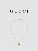 Gucci古驰Gucci Interlocking系列黄色18K金项链