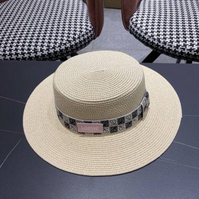 Loewe罗意威 2025新款草编大牌织带编织草帽 度假休闲必备 优雅大方的一款
