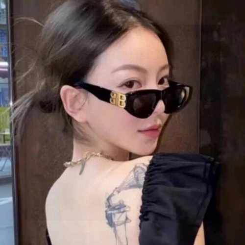 p90 Balenciaga巴黎世家 黑色墨镜双B街拍 女夏季太阳镜Ins2025年新款嘻哈复古时尚高级感防紫外线