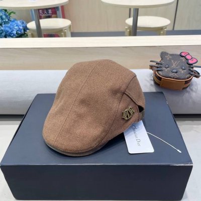 Dior迪奥韩版毛呢前进帽女秋冬显脸小英伦复古贝雷帽子时尚百搭纯色鸭舌帽