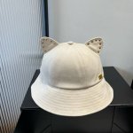 缪缪Miumiu春夏款猫耳朵柳丁渔夫帽 纯棉面料 做工高级 头围57Cm