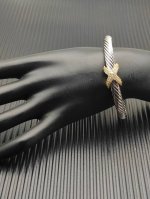 David Yurman 分色7Mm带钻单X手镯。 编号Dysz-327