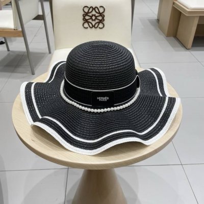 爱马仕新款草帽，圆顶顶礼帽，头围57Cm