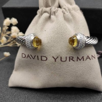 David Yurman 7Mm满钻黄钻头手镯 建议适合佩戴的手围16-20Cm 编号Dysz-085