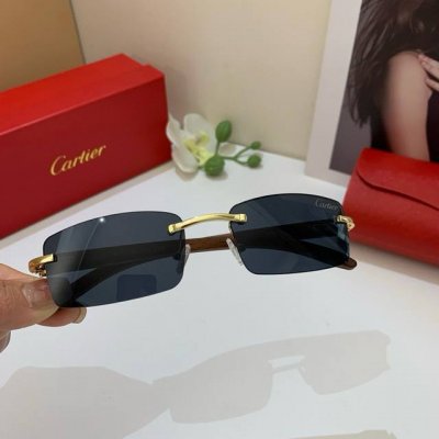 cartie*卡地亚 新款街拍太阳镜 无框时尚男女款墨镜 超轻工艺精湛气质十足 超高档奢华的象征