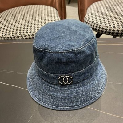 Chanel香奈儿 夏新款牛仔遮阳渔夫帽 浪漫沙滩款 出街必备