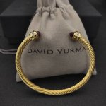 David Yurman 5Mm金色带钻红钻手镯 建议适合佩戴的手围15-20Cm 编号Dysz-132