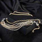 Chanel新品 水钻珍珠多层腰链 原版一致黄铜材质