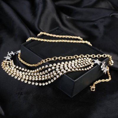 Chanel新品 水钻珍珠多层腰链 原版一致黄铜材质