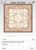 slv2510 18姆米双面 90X90Cm斜纹真丝 Lv Ultimate Monogram