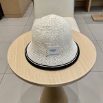 p80 爱马仕Hermes手工编织盆帽遮阳防晒帽子女韩版镂空透气夏季可折叠显脸小渔夫帽