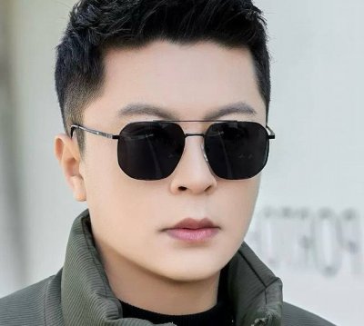 Lv 男款炫彩飞行员偏光太阳镜 材质 高清尼龙加厚卡槽高清偏光镜片 无边框镜架颜型号 L28903
