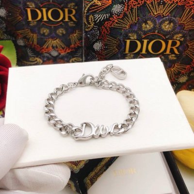 编号Dsl0191手链 Dio*最新款银色光面字母项链手链 一致Zp黄铜材质