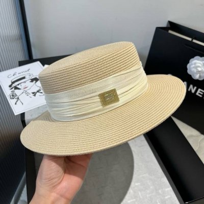 Miumiu缪缪平顶礼帽，欧根纱配饰，头围Cm