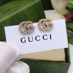 编号Ged0056 Gucci古驰新款双G镶钻耳钉迷你
