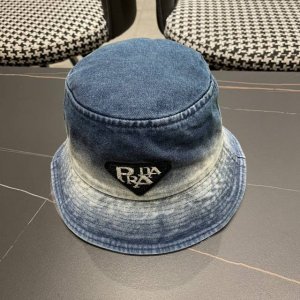 普拉达 prada新款牛仔渔夫帽 新款上架 超好搭配 赶紧入手吧