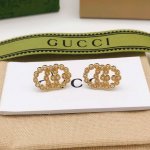 编号Ged0152 古驰Gucci新款双G镶钻气质复古迷你耳钉