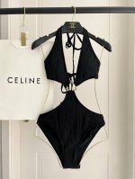 Celine专柜新款 连体泳衣 对版五金适合多种场景的游泳衣 海边 游泳池 温泉 水上乐园 漂流都可以内搭也完全可以 连体设计遮肉显高挑 腹部有点肉肉也不影响咱