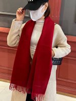 Hermfs 爱马仕 巴黎时装展双面羊绒围巾！采用蒙古高原细羊绒！手感满满地都是细腻的绒毛！这个价格p绝对百分之百的实惠！精湛绝伦的绣字工艺！送礼自留都不错！绝