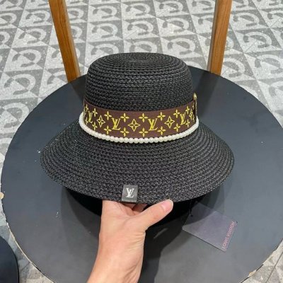 lv路易威登 新款织带度假风盆帽草帽，旅行必备，超好搭配，赶紧入手！