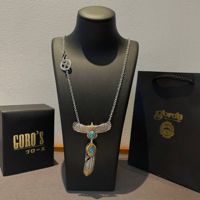 新品上架 Goro’S高桥吾郎松石老鹰羽毛吊坠，高桥经典项链，顶级版本，认准独家拍摄，主攻高端市场 ，快手 Ins 小红书热门款，绝对区别普通版本！图片产品细节