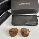 蛤蟆款 新款 眼镜界的爱马仕 Chromehearts 克罗心眼镜 男女款太阳镜 金 镜架 顶级品质墨镜 质感无敌，品控完美！男女通用。Ch8015