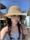 迪奥Dior草帽女夏季海边度假防晒遮阳帽气质法式珍珠 蝴蝶结显脸小沙滩帽子