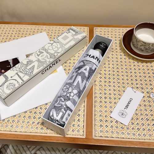 Chanel 香奈儿 新款三折自动折叠晴雨伞 做工精细 气质 时尚 炒鸡好看 防紫外线 人手必备